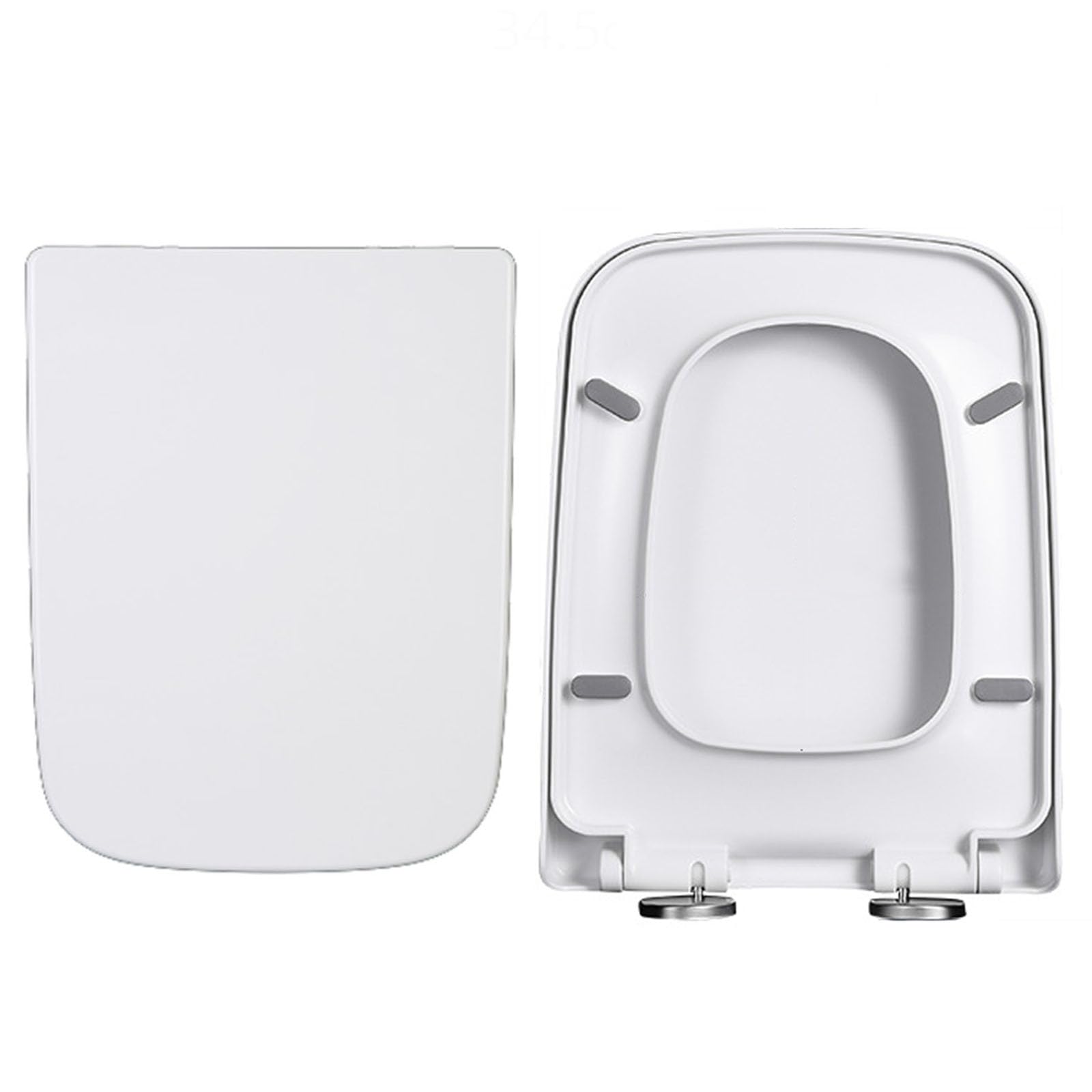 Dxpsxjl One Color Square Soft Close Toilet Seat, White, Quick Release Fixing Adjustable Hinge, Bathroom Lid, White, Quick, Release, Toilet, Seat, Close, Soft, Square, Lightweight