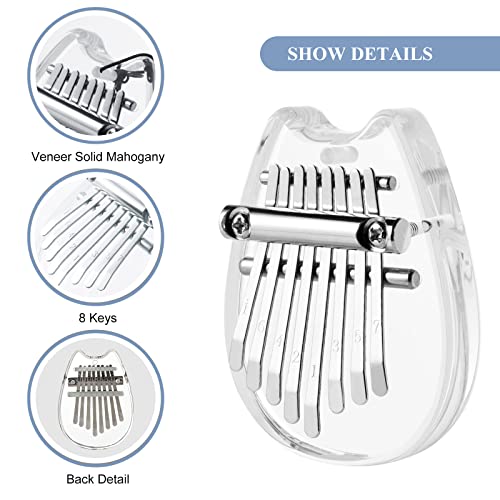 VIVP-8-Keys-Mini-Kalimba-Thumb-Piano-Crystal-Clear-Acrylic-Finger-Piano-Portable-Marimba-Musical-Handmade-Instruments-with-Lanyard-Chain-Good-Accessory-Pendant-Easter-Gifts-Easy-to-Learn