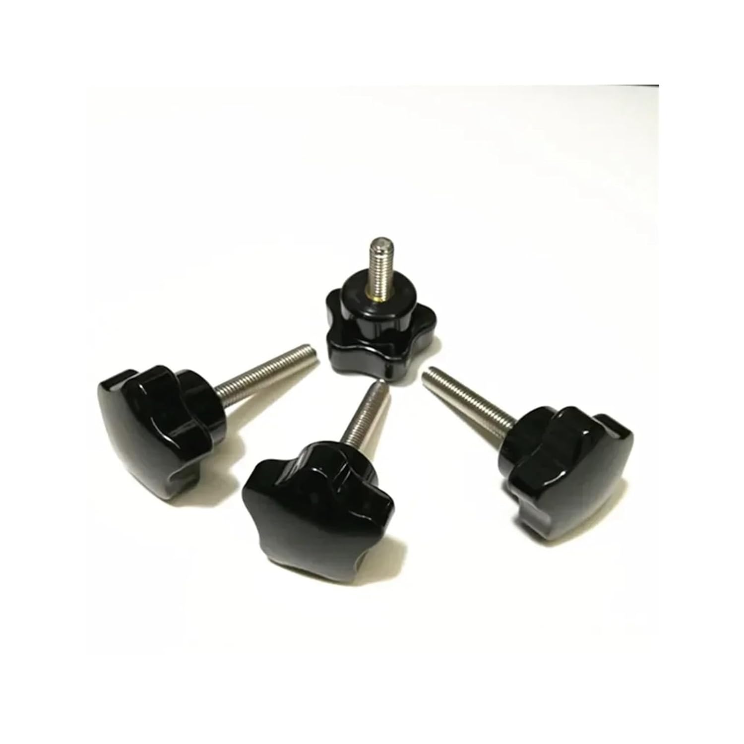 M8 304 Stainless Steel Black Five-Star Plastic Head Screw Plum Blossom Rubber Screws Star Handle Pentagonal knob(M8x120mm (2Pcs))