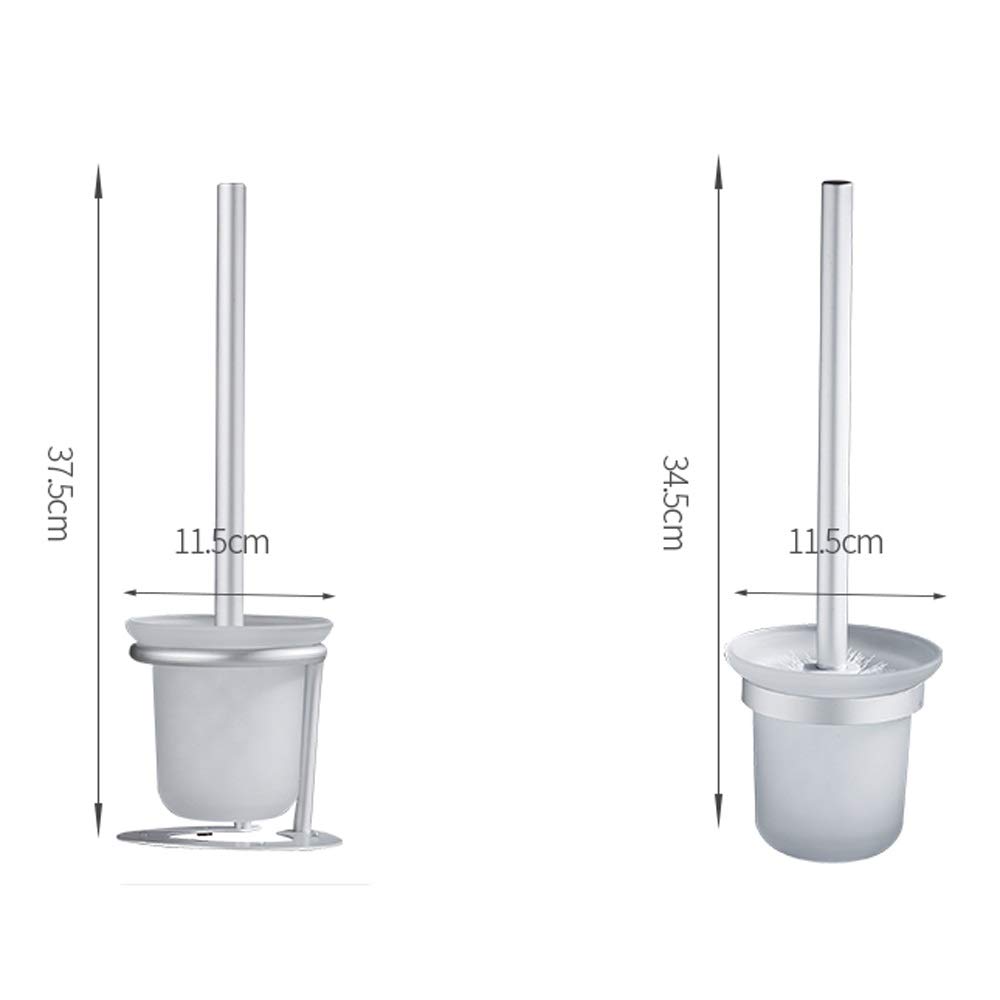 Nff Cepillo Y Soporte para Inodoros, Espacio De Pie Baño De Aluminio Tenedor De Cepillo De Baño 360 ° Fácil De Limpiar Cerdas Suaves Cepillo De Inodoro (Size : Floor-Standing)