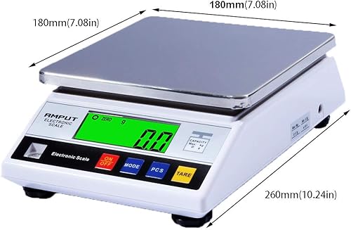 Miniatura 3 de RESHY Báscula de laboratorio de alta precisión de 13.2 lbs x 0.00 oz, báscula digital de cocina grande, escala de gramos de alimentos, báscula de