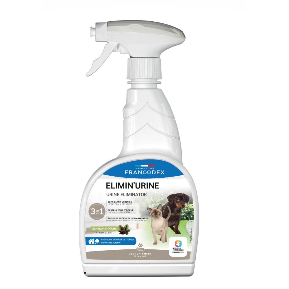 Francodex - Élimine Urine Intérieur, extérieur de l'habitat Senteur pin des landes 750 ML Chat et ch
