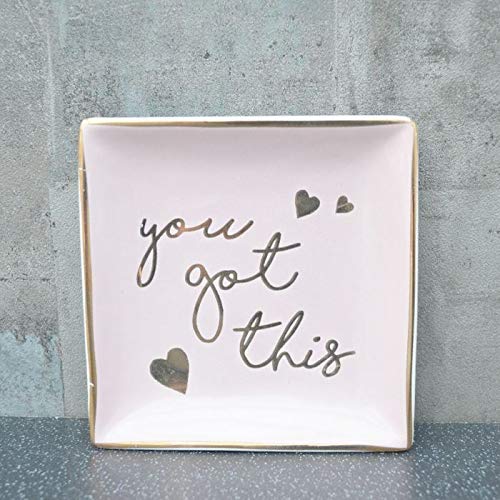 Candlelight - Bandeja para Joyas, Color Rosa y Oro Rosa, 12 cm