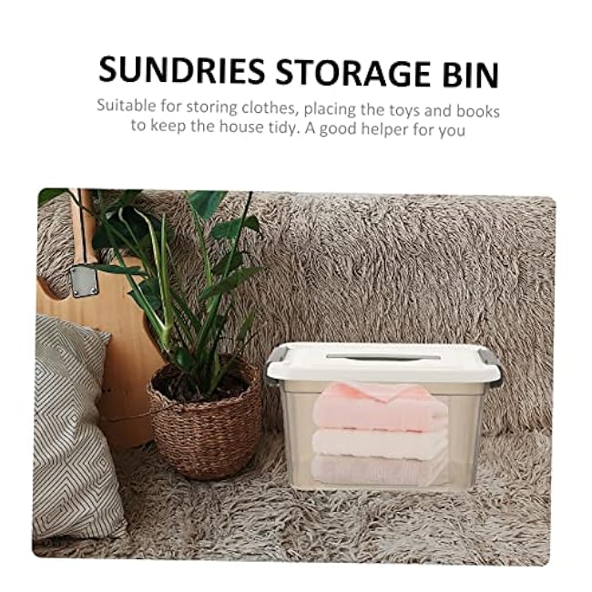 IMIKEYA Storage Latch Box Stackable Household Storage Bin with Lid for Clothes Sundries Practical Versatile Organizer for Nurseries More
