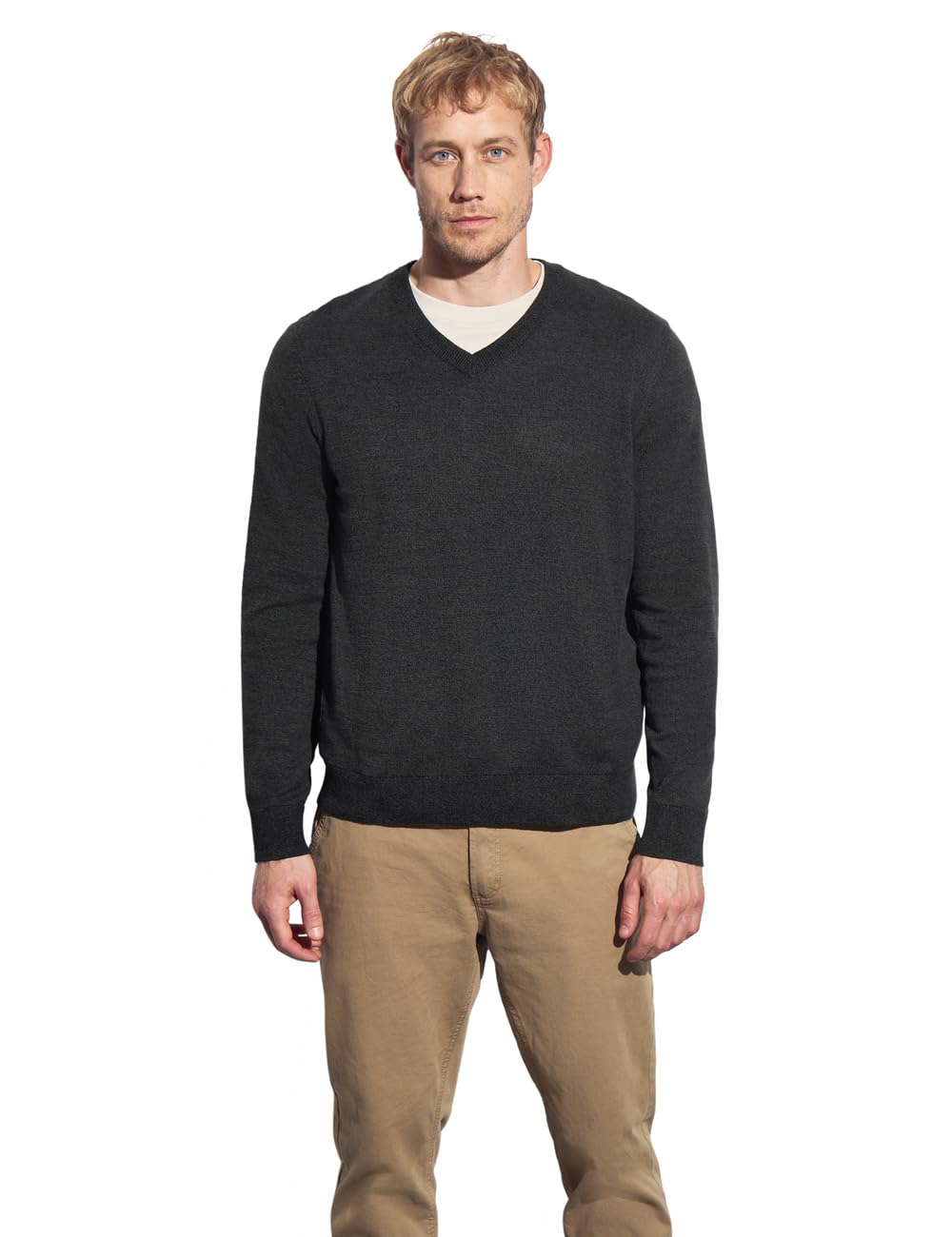 Street One MEN Herren Basic V-Neck Strickpullover