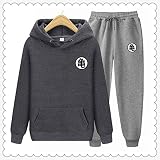 MGTUPK Goku Dressing Sweatsuits Jogger Sets Sudadera Hombres Mujeres Sweatsuit Azul Goku Figura Cool Sudadera Gris Oscuro + Gris Claro 2 XXL