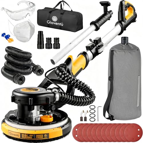 Drywall Sander, 750W Powerful Electric Drywall Sander with Vacuum Attachment, Auto Dust Collection,...