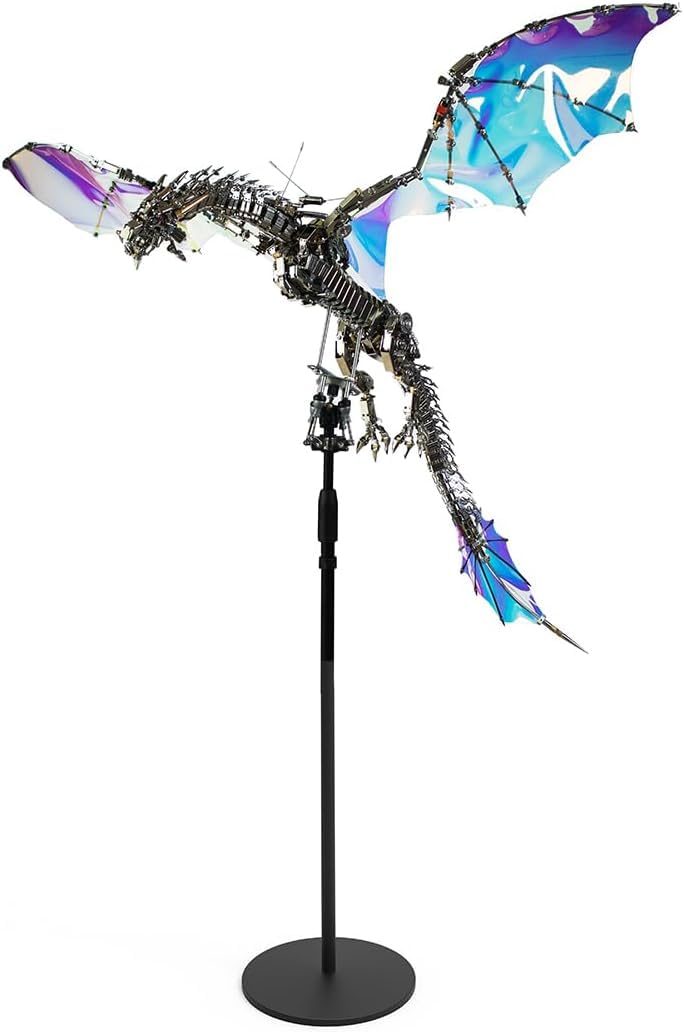 Puzle de metal 3D para adultos, diseño de dragón Aurora, Steampunk, 3D, con base, 3000 piezas, rompecabezas 3D, juego de manualidades