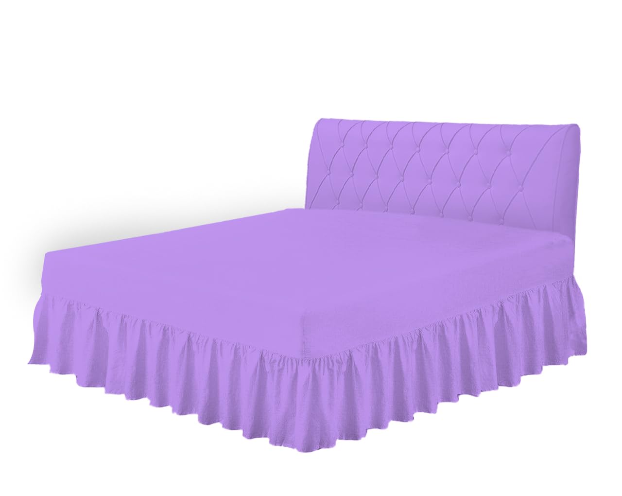 HOME ACE Lilac Easy Care Valance, Super Soft Cotton Single Fitted Valance Sheets โ image 1