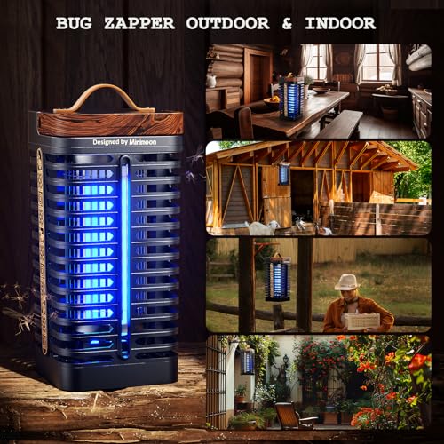 Matamoscas eléctrico Minimoon de 4200V para jardín y casa 7