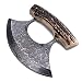 Damascus Steel Custom Inupiat Ulu Knife with Antler Full Tang North Star Knife & Ulu Handmade Lifetime Warranty Excellent Kitchen Cutlery