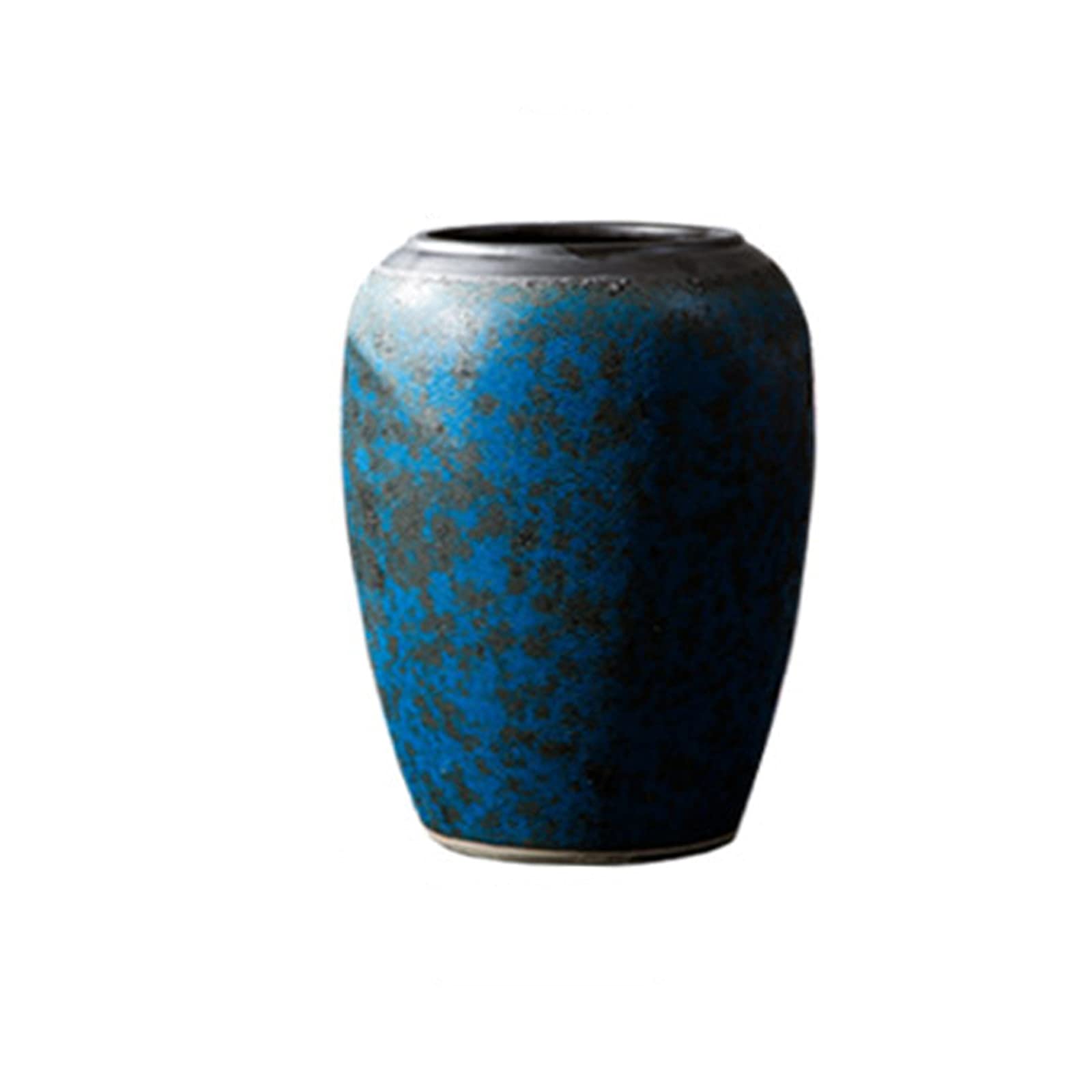 asdchZen Large Ceramic Vase, Porch Corridor Blue Decorative Vase Hotel Villa Floor-Standing Vase,30 * 40CM