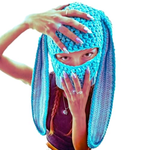 Bonnet tricoté avec oreilles fantaisie pour femme - Chapeau d'hiver noir