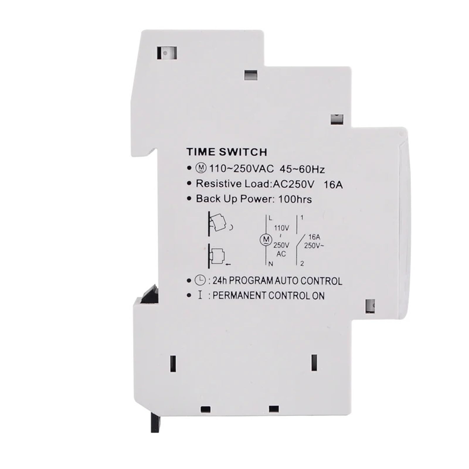 DEBLAN Entrada Universal 110~250VAC Intervalo de 15 Minutos 24 Horas Módulo de 18 mm Interruptor de Contador de Tiempo mecánico Instalación en riel DIN (Color : TM610C)