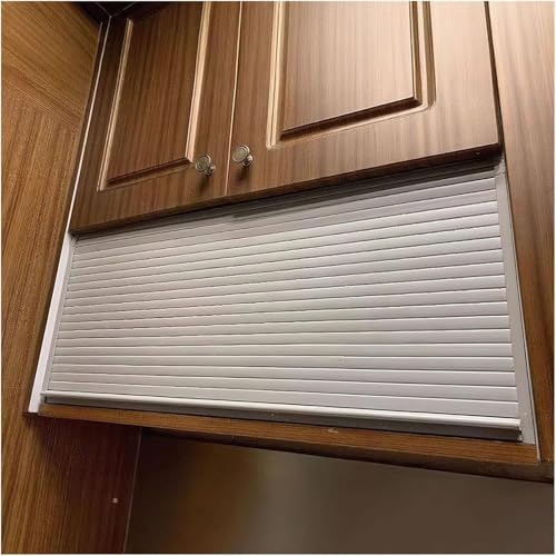 SOBS Small Tambour Door Kit Set for Cabinet/Closet, Flexible Pull-Down Decorative Doors, Reusable Replacement Gate for Cupboard Sideboard Confined Space(40.6x50.8cm/16x20in)