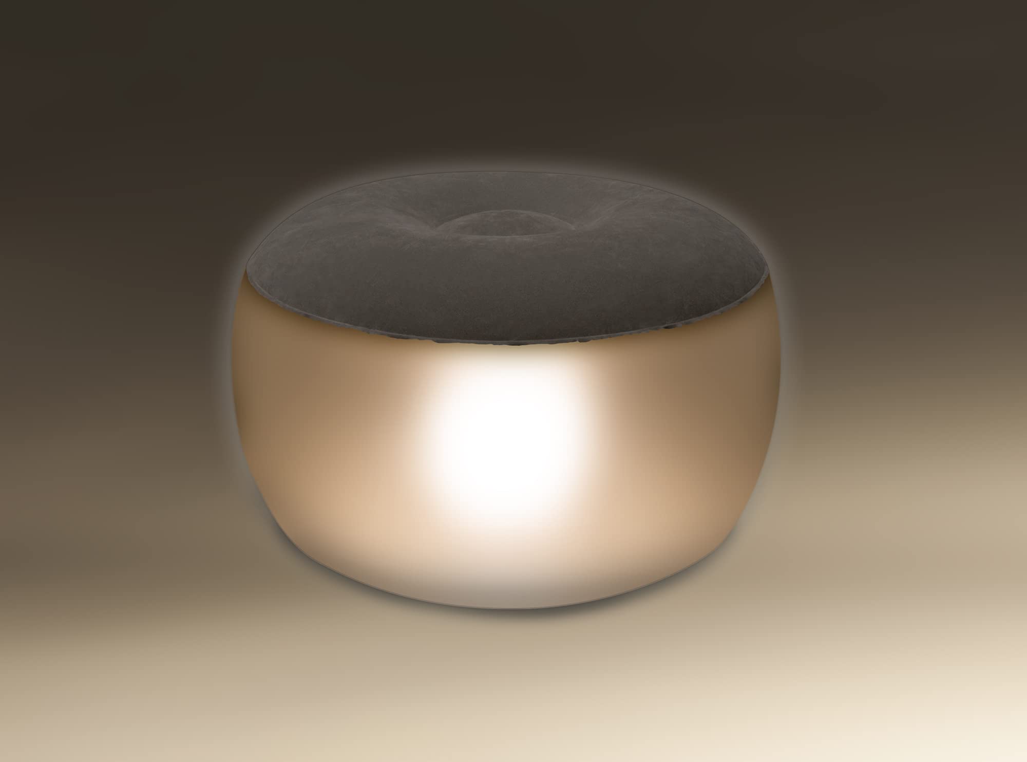 SCHWAIGER 660180 Tabouret LED Outdoor Pouf Loungemöbel Tabouret de Jardin Coussin de Sol Tabouret de Pied pour l'extérieur éclairé RGB Gonflable 55cm de diamètre