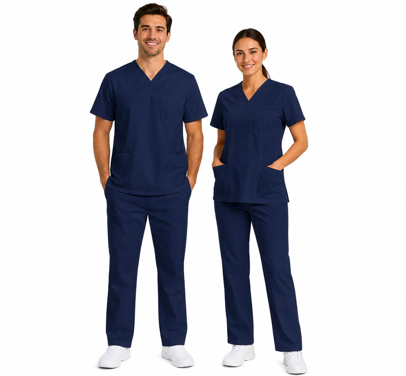 B-well Morelli 100% bawełna unisex zestaw do szorowania kasak + spodnie wsuwane zestaw lekarski mundur bawełniany top ze spodniami, medyczna odzież robocza