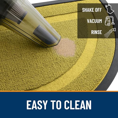 Image of OLANLY Half Circle Door Mat Indoor Outdoor Entrance Welcome, Waterproof All-Season, All-Weather Doormat, Sturdy Natural Rubber, Low Profile, Easy Clean Patio Porch Entryway Mat, 29.5x17, Lime Green