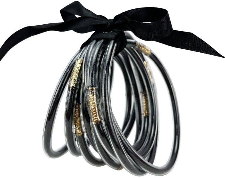 YBMYCM Juego de 9 pulseras de gelatina con purpurina para mujer, pulseras de silicona rellenas de purpurina para niñas