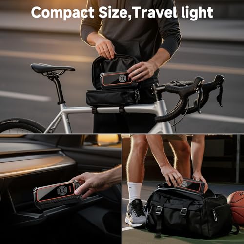 OlarHike Tire Inflator Portable Air Compressor, 150PSI Dual Power – 6000mAh & 12V DC, Cordless Air Pump for Car Tires, Bike, Motorcycle, Balls with LED & Digital Pressure Gauge, Auto Shut‑Off