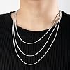5 Pack 925 Sterling Silver Snake Chain Necklace with Clasp for Jewelry Making, 1.2 mm 28 Inch