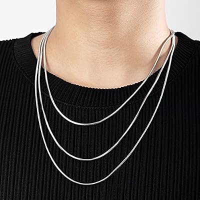 5 Pack 925 Sterling Silver Snake Chain Necklace with Clasp for Jewelry Making, 1.2 mm 28 Inch