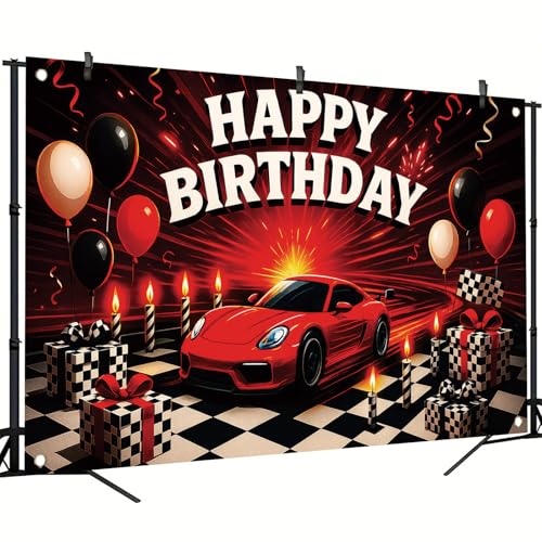Fondo para fiesta temática de autos 71 x 43 pulgadas miniatura 3