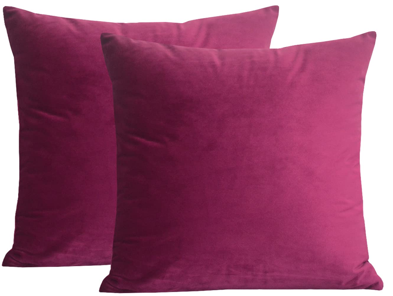 Lutanky Velvet Cushion Covers 60 x 60 cm Wine Red Decorative Square Throw Pillow Cases (Pack of 2) Soft Large Pillow Covers for Sofa Bedroom Couch 24 x 24 Inch