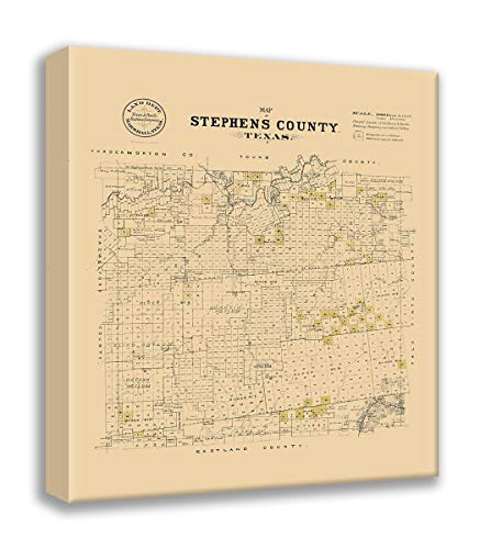 ArtDirect Strickland 20x24 Gallery Wrapped Canvas Museum Art Titled: Stephens County Texas - Strickland 1870