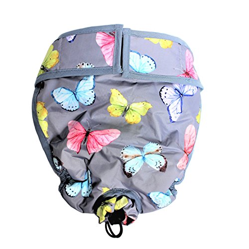 Image of Leak Proof Waterproof Cat Dog Diapers Female Washable Reusable Absorbent Pad Padding Lined for Small Medium Large Pets (XXXL: Waist 24 inch - 30 inch, Pink Roses)