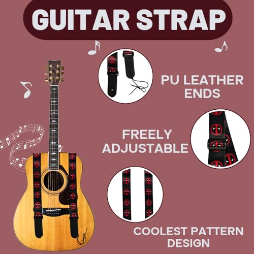 Image of DEVICE OF URBAN INFOTECH Guitar Strap Belt for Acoustic & Electric Guitar Adjustable Buckle Guitar Strap Modern Design Guitar Belt For Acoustic /Bass /Electric Guitars