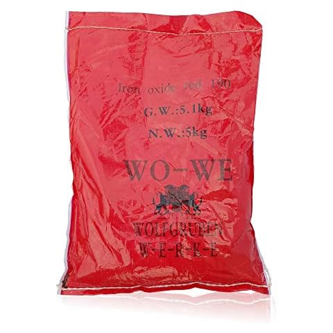 WO-WE Pigmentos para Cemento en polvo Coloración de Hormigón W120 - Rojo óxido - 10KG Cover