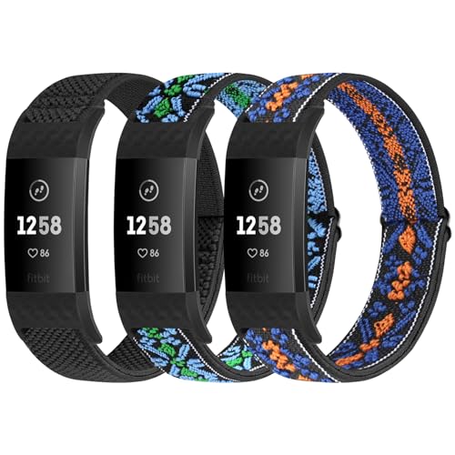 Puhuite Bands Compatible with Fitbit Charge 2 Bands for Women Men Classic & Special Edition Adjustable Stretchy Nylon Replacement Strap Wristbands for Fitbit Charge 2