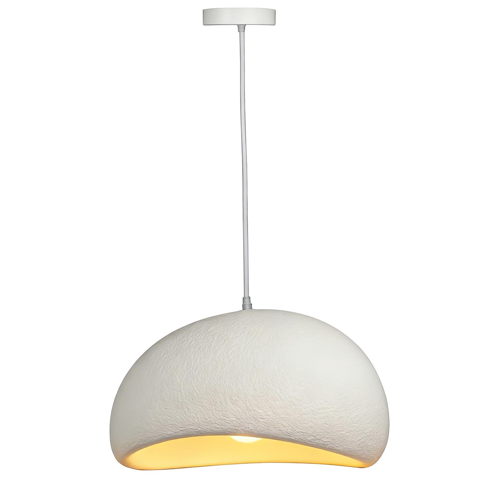 JAOGAUS Lámpara colgante moderna Wabi Sabi de 40 cm con pantalla de lámpara, estilo japonés, con casquillo E27 para dormitorio y salón. (Bombilla no incluida).