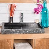 Envío Gratis wanda collection Lavabo sobre encimera Grande 70 cm rectángulo de Piedra mármol Cosy Negro