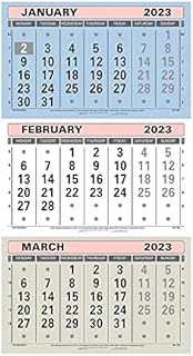Dataday 2023 Calendar TML Three-Months-to-View at A Glance