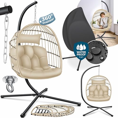 KESSER® Hängesessel Jungle mit Gestell Stahl Hängekorb Sessel...