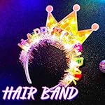 Zoestar Light Up Happy Birthday Crown Headband Glow Ball Hair Bands Sparkly Birthday Party Hair Accessories Women - Image 3
