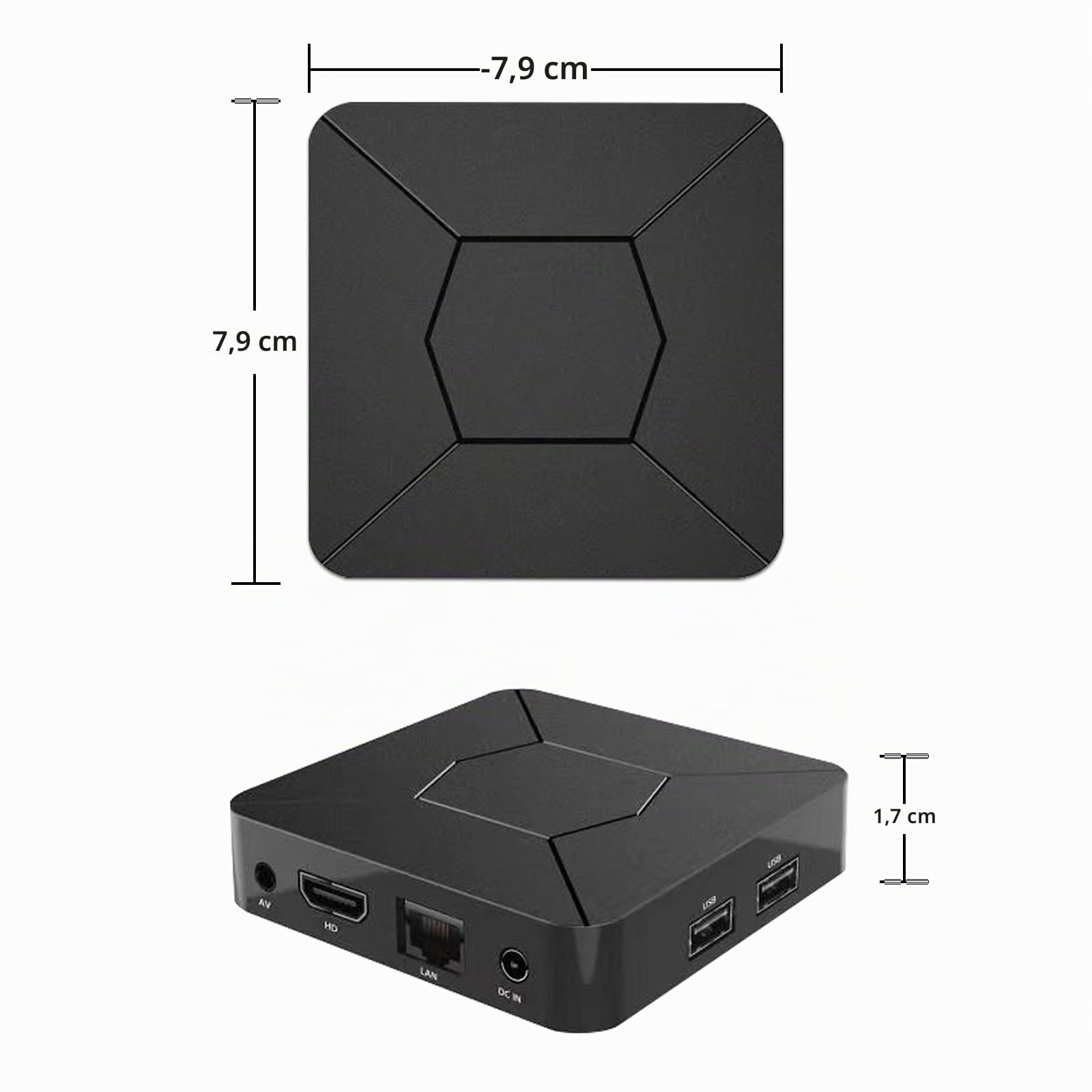 BOXPUT Q5 TV Box, Android 10.0 TV Box, Reproductrice Streaming en 4K Ultra HD, Quad Core Builtin 2.4G/5G WiFi BT 5.2 100M LAN Enternet Media Player - Noire