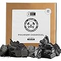 Hardwood Lump Charcoal 100% All Natural Super Premium Burns Hotter, Longer and Cleaner BIG Chunks Restaurant Quality 20 Pounds