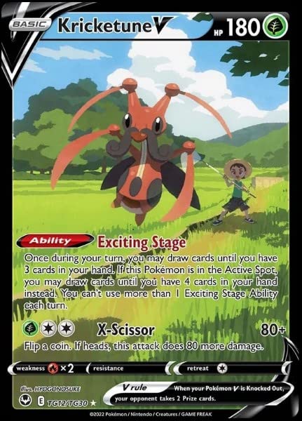 kricketune pokemon card value Amazon.com: Kricketune V TG12/TG30- Silver Tempest - Trainer Gallery