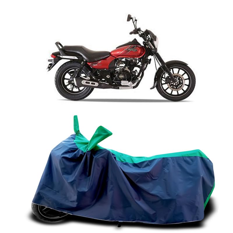 Image of DUFFEL-Two Wheeler Bike Cover Compatible for Bajaj Avenger Street 180 Heat Protectio /UV-Rays /Birds Dropping /DustProof /Waterproof Indoor Outdoor and Parking Full Protection All Variants[Green Patta]