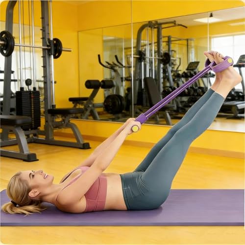 Image of Fashion Puller Exercise, 8-Tube Pedal Resistance Device, Pedal Resistance Band with Handle, Detachable and Adjustable Pedal Resistance Device for Arm,Waist Training & Stretching