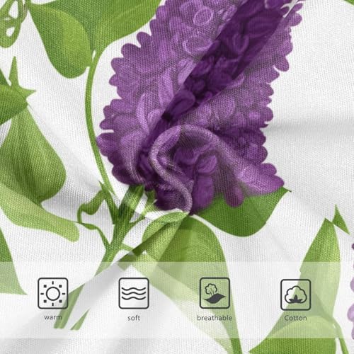 Toddler Girls Underwear 2t Cotton Panties Little Girl Print Underpants Briefs Lilac Flowers Purple Petals White3