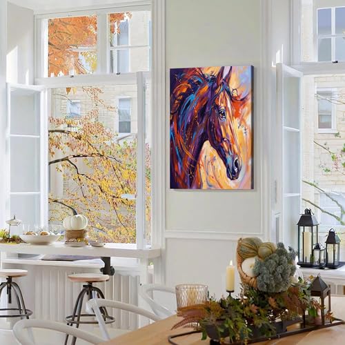 Cuadro de pared moderno con salpicaduras de tinta de caballo, póster de 60x80cm 4