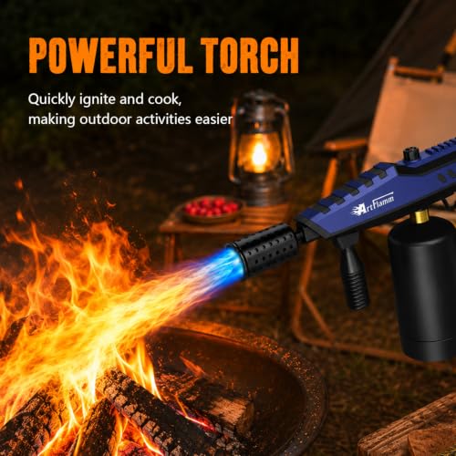 Image of ARTFLAMM Powerful Propane Torch, Kitchen Blow Torch with Adjustable Flame, Detachable Cooking Torch for Searing Steak, Camping, BBQ, Welding (Tank Not Included)