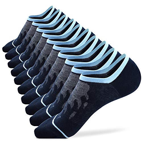 Busy Socks Mens No Show Low Cut Socks Women's Invisible Liner Thin Socks with Non-Slip Heel Grips,Recycled Socks,1/5 Pack