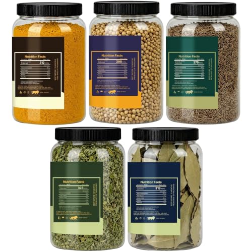 Image of LILA DRY FRUITS Indian Spices Masala Combo | Haldi, Dhania, Jeera, Kasuri Methi & Tej Patta 100 Gms Each Daily Masala