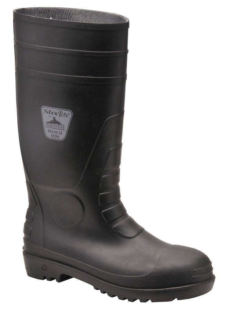 Portwest FW94 Stivale Classic Wellington S4 Stivali Di Sicurezza In Gomma, Unisex - Adulto, Src, Nero (Nero Bkgr), 41 Eu (7 Uk) - 4
