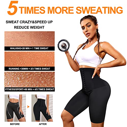 Ursexyly Sauna Suit For Women Hot Sweat Pants Weight Athletic Shorts High Waist Compression Thermo Thigh Body Shaper (Xxx-Large, Black) #TOP4